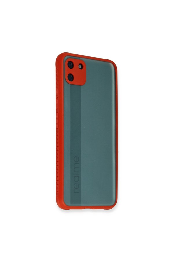 Evimdeyokyok Realme C11 Kılıf Miami Şeffaf Silikon - Kırmızı