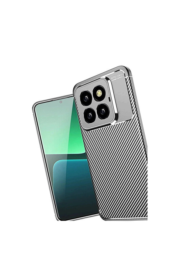 Evi̇mdeyokyok Xi̇aomi̇ Mi̇ 14T Pro Kılıf Auto Focus Karbon Kapak - Gri̇