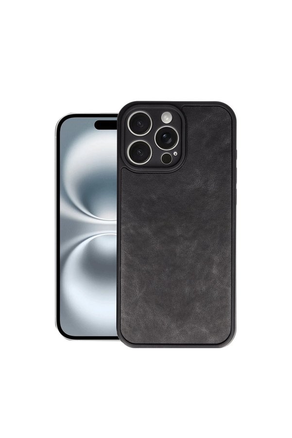 Evimdeyokyok Apple İphone 16 Pro Max Kılıf Aras Deri Kapak - Siyah