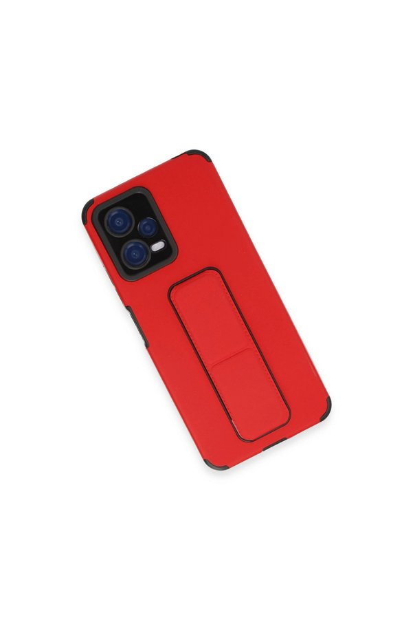 Evimdeyokyok Xiaomi Poco X5 5G Kılıf Mega Standlı Silikon - Kırmızı