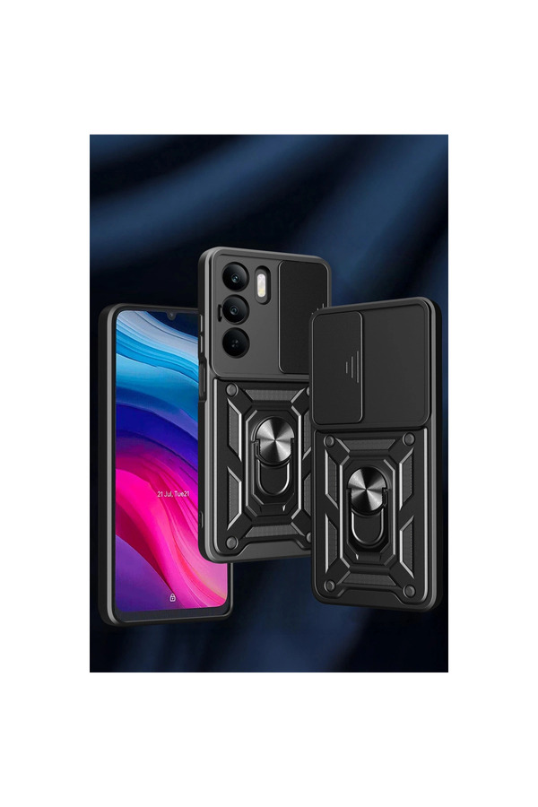 Evi̇mdeyokyok Realme C75 4G Kılıf Pars Lens Yüzüklü Si̇li̇kon - Yeşi̇l