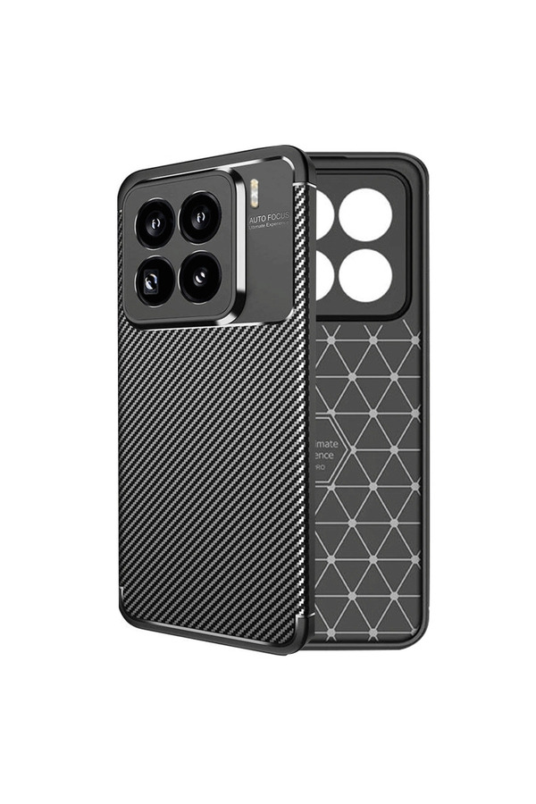 Evi̇mdeyokyok Xi̇aomi̇ Mi̇ 15 Pro Kılıf Auto Focus Karbon Kapak - Si̇yah