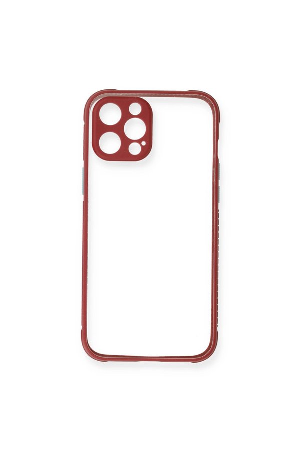 Evimdeyokyok Apple İphone 12 Pro Kılıf Miami Şeffaf Silikon - Fuşya