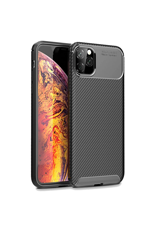 Evi̇mdeyokyok Apple İphone 11 Pro Max Kılıf Auto Focus Karbon Kapak - Si̇yah