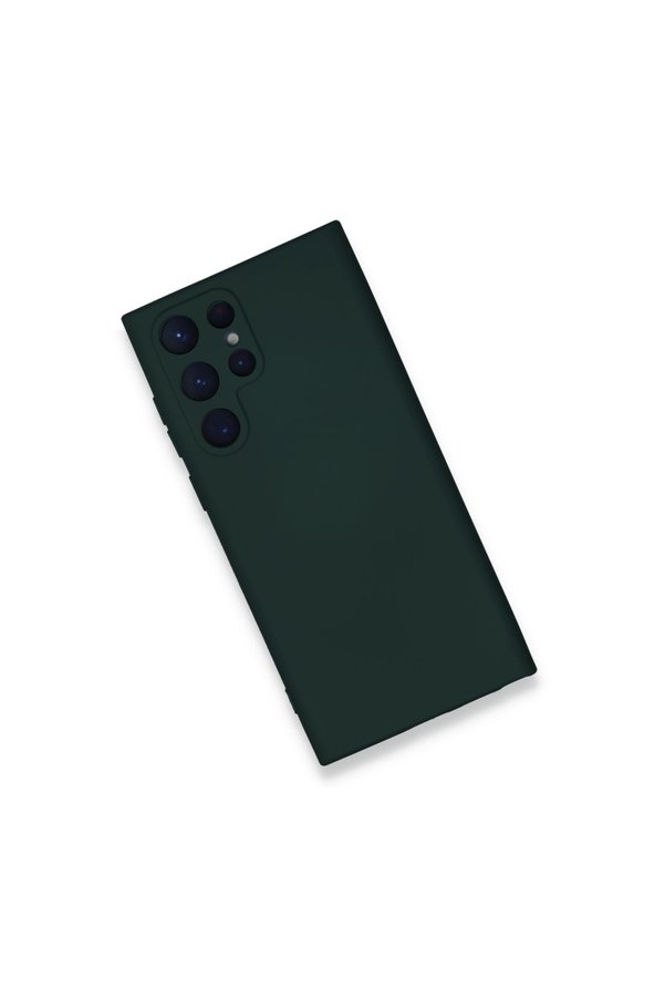 Evi̇mdeyokyok Samsung Galaxy S23 Ultra Kılıf Nano İçi̇ Kadi̇fe Si̇li̇kon - Koyu Yeşi̇l