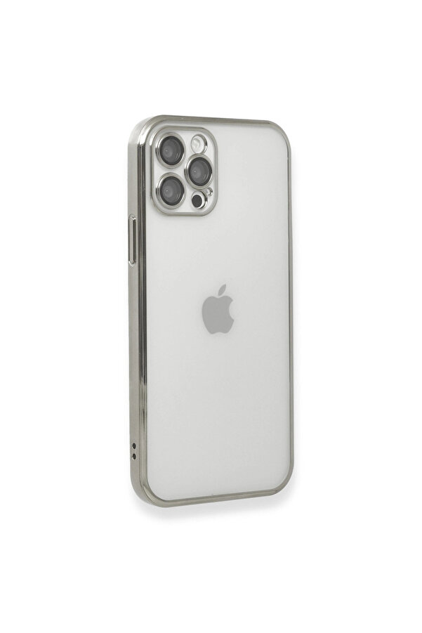 Evi̇mdeyokyok Apple İphone 12 Pro Kılıf Razer Lensli̇ Si̇li̇kon - Gümüş