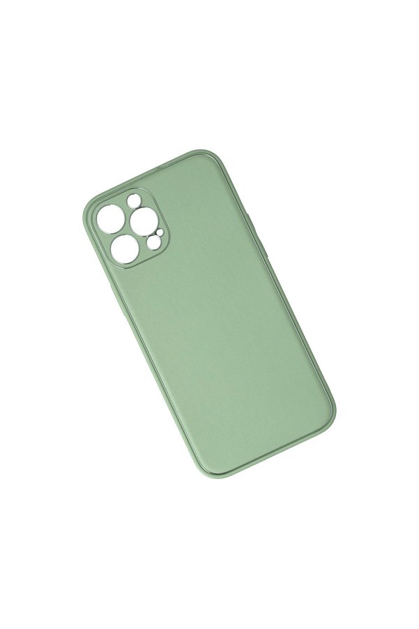 Evimdeyokyok Apple İphone 12 Pro Kılıf Coco Deri Silikon Kapak - Açık Yeşil