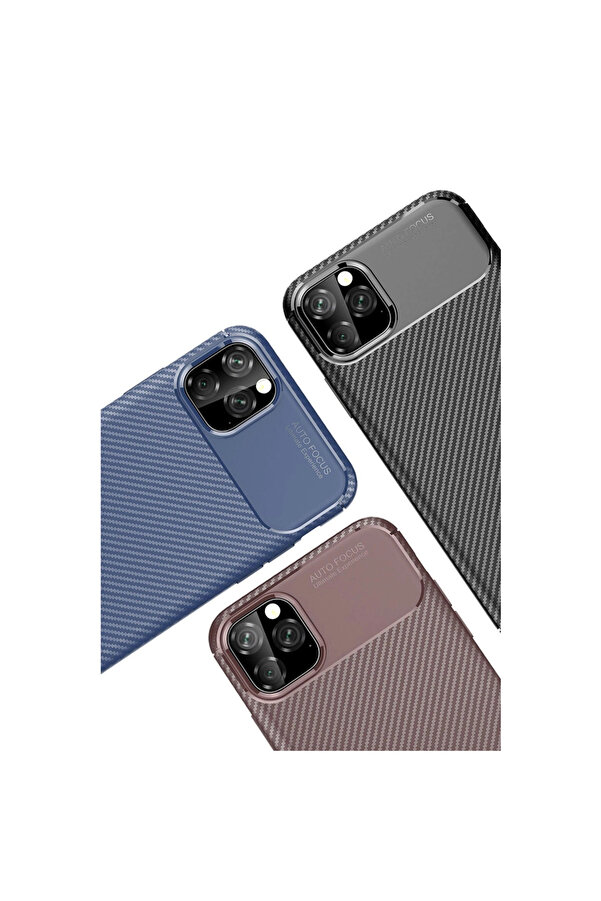 Evi̇mdeyokyok Apple İphone 11 Pro Max Kılıf Auto Focus Karbon Kapak - Si̇yah
