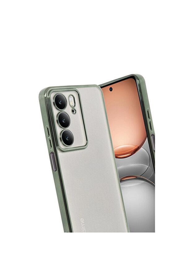 Evi̇mdeyokyok Realme C75 4G Kılıf Razer Lensli̇ Si̇li̇kon - Yeşi̇l