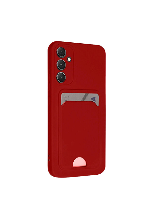 Evi̇mdeyokyok Samsung Galaxy A16 5G Kılıf Kelvi̇n Kartvi̇zi̇tli̇ Si̇li̇kon - Kırmızı