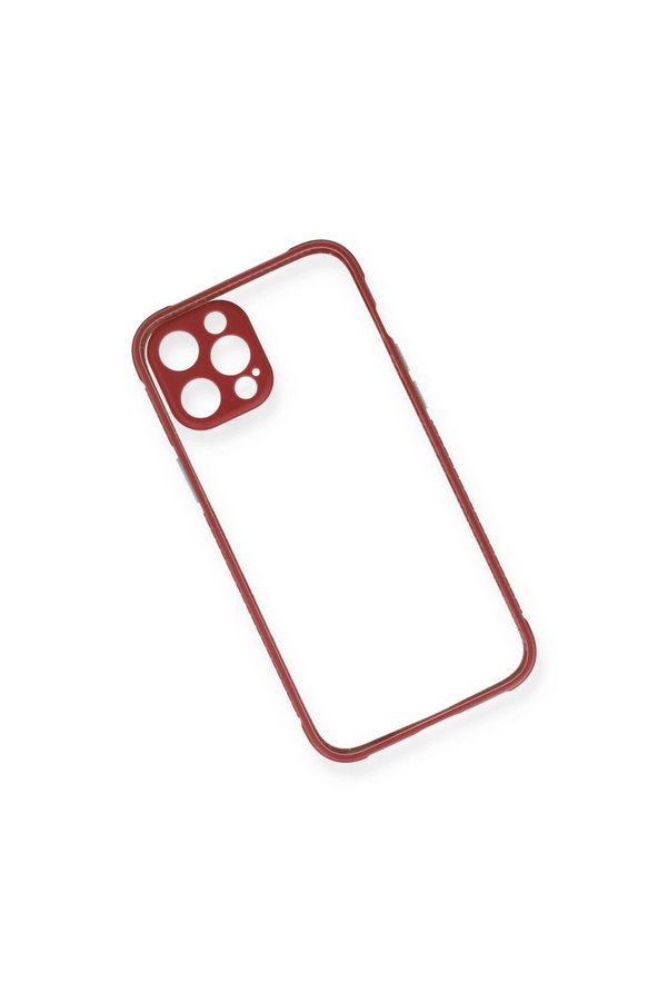 Evimdeyokyok Apple İphone 12 Pro Kılıf Miami Şeffaf Silikon - Fuşya