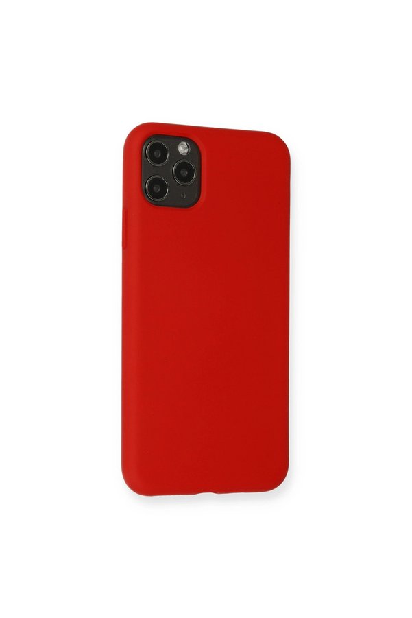 Evimdeyokyok Apple İphone 11 Pro Max Kılıf Nano İçi Kadife Silikon - Kırmızı