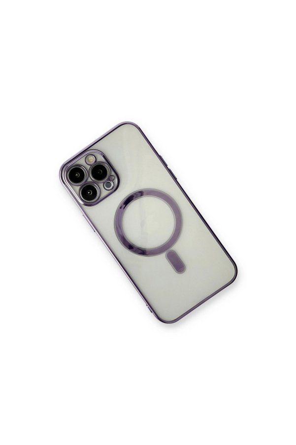 Evimdeyokyok Apple İphone 13 Pro Max Kılıf Magneticsafe Lazer Silikon - Mor