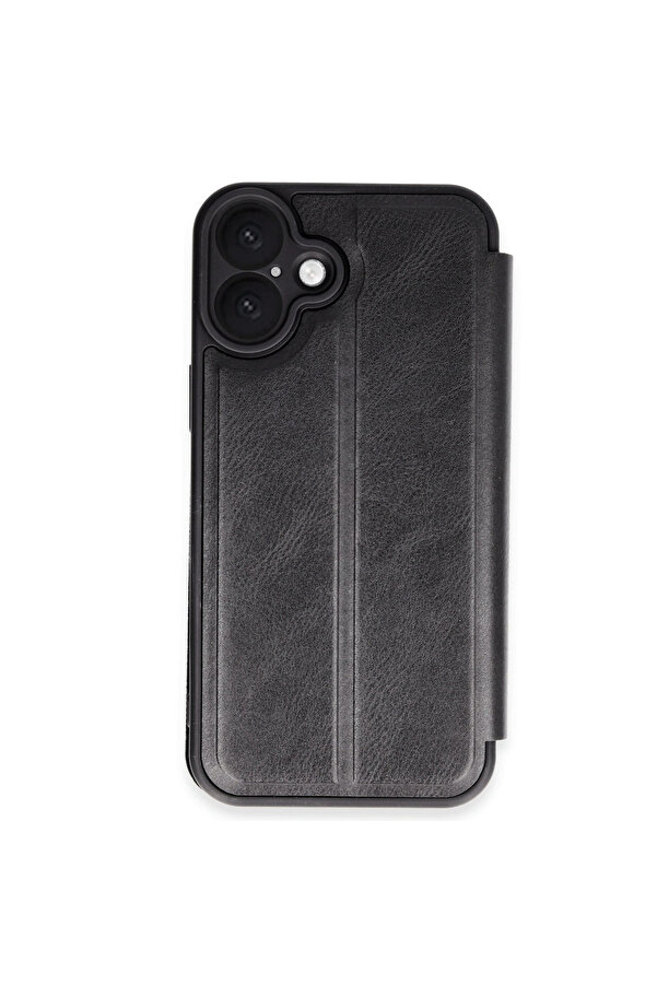 Evi̇mdeyokyok Apple İphone 16 Plus Kılıf Fli̇p Cover - Si̇yah
