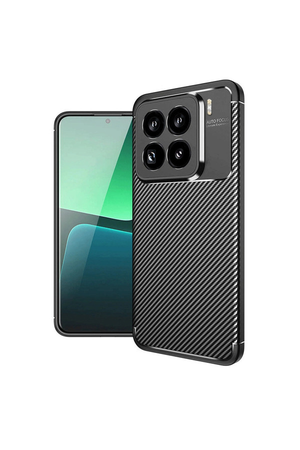 Evi̇mdeyokyok Xi̇aomi̇ Mi̇ 15 Pro Kılıf Auto Focus Karbon Kapak - Si̇yah