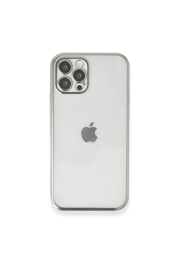 Evi̇mdeyokyok Apple İphone 12 Pro Kılıf Razer Lensli̇ Si̇li̇kon - Gümüş