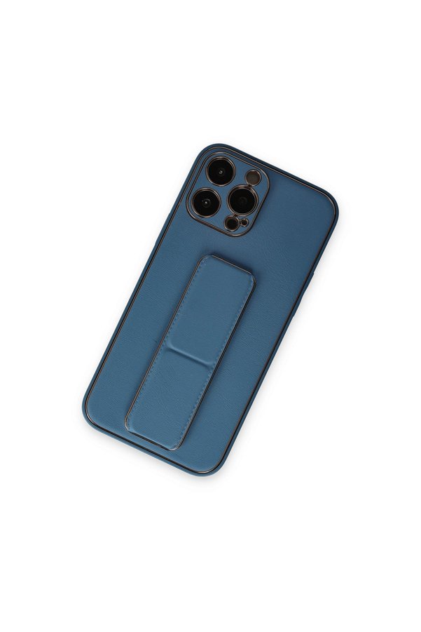 Evimdeyokyok Apple İphone 13 Pro Kılıf Coco Deri Standlı Kapak - Açık Mavi