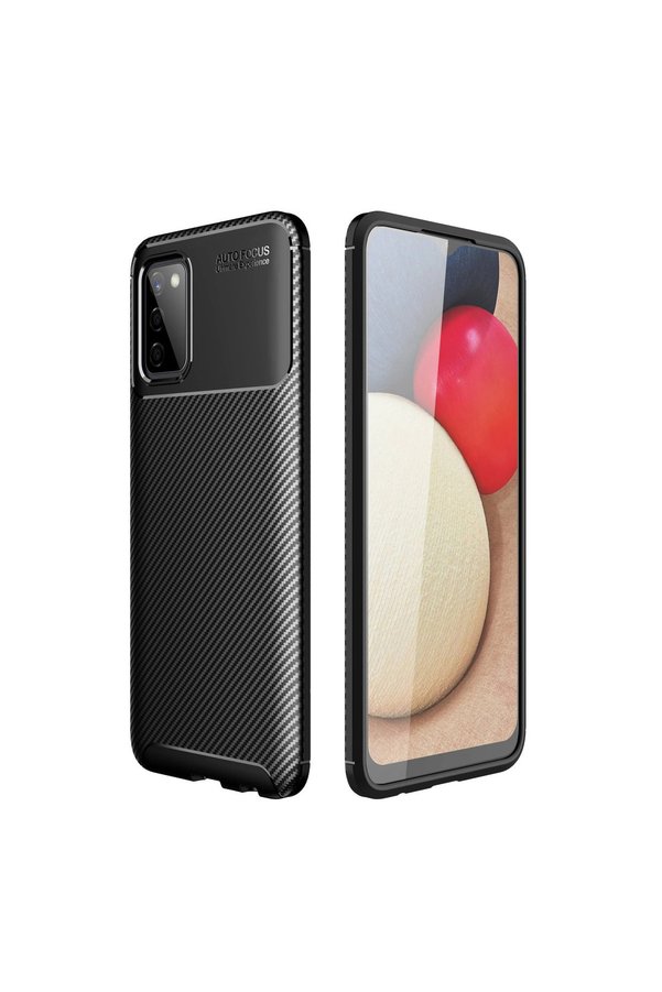 Evimdeyokyok Samsung Galaxy A02S Kılıf Auto Focus Karbon Kapak - Siyah