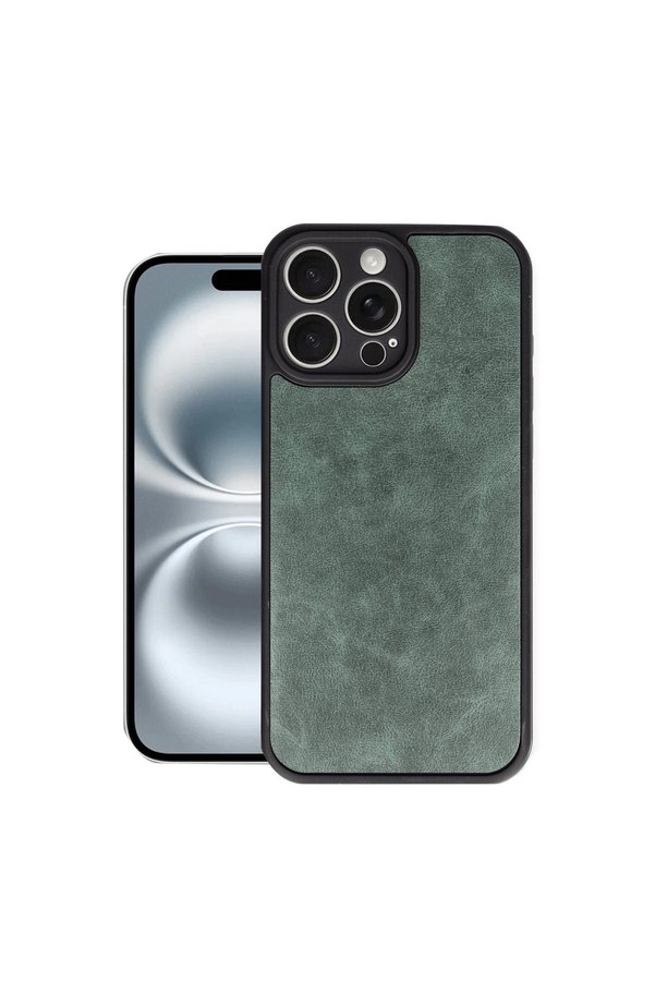 Evimdeyokyok Apple İphone 16 Pro Kılıf Aras Deri Kapak - Koyu Yeşil