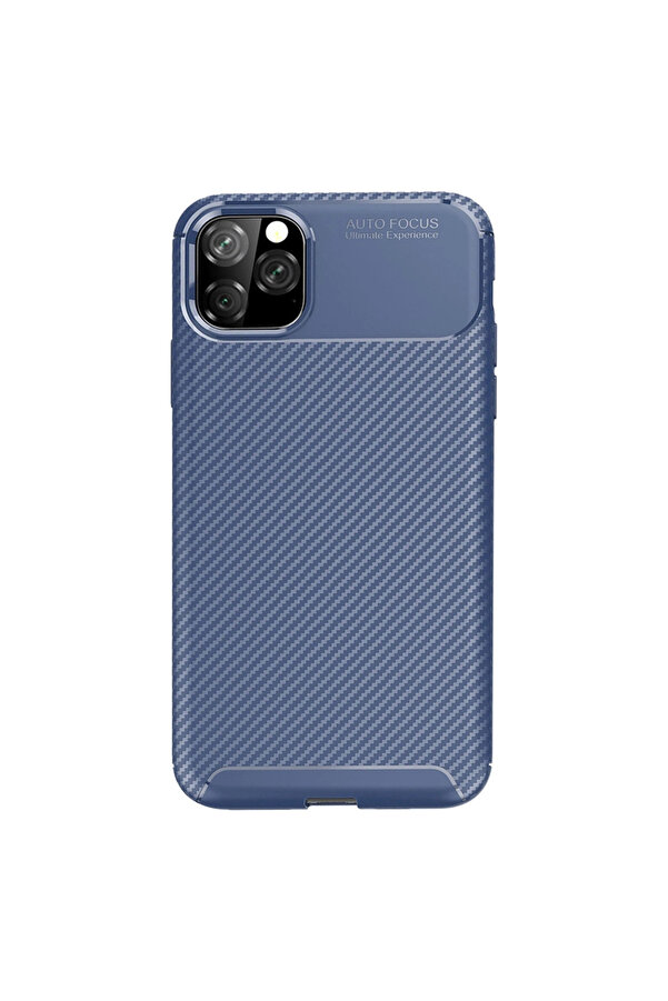 Evi̇mdeyokyok Apple İphone 11 Pro Max Kılıf Auto Focus Karbon Kapak - Laci̇vert