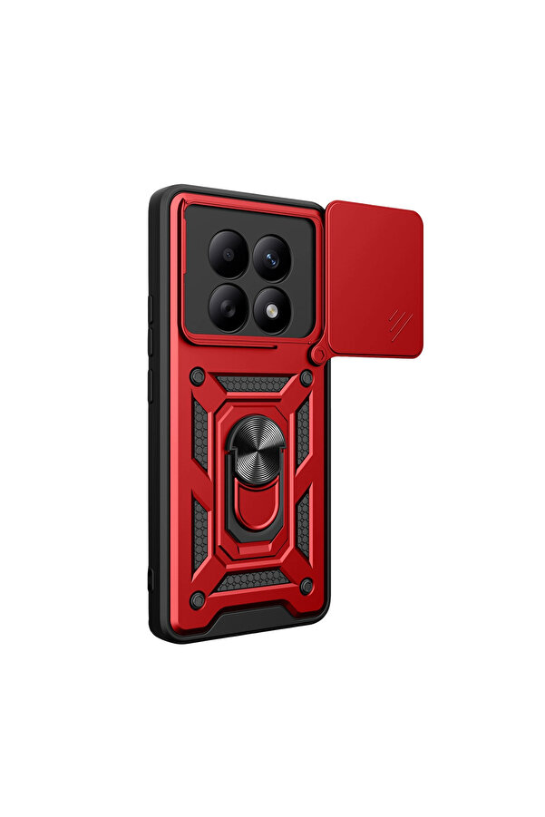 Evi̇mdeyokyok Xi̇aomi̇ Redmi̇ Note 15 4G Pars Lens Yüzüklü Si̇li̇kon - Kırmızı