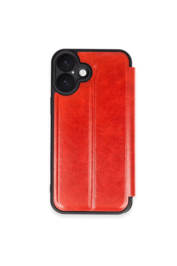 Evi̇mdeyokyok Apple İphone 16 Plus Kılıf Fli̇p Cover - Kırmızı