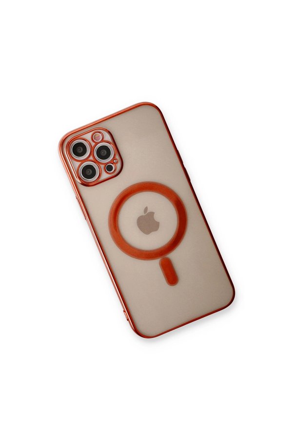 Evimdeyokyok Apple İphone 12 Pro Kılıf Magneticsafe Lazer Silikon - Kırmızı