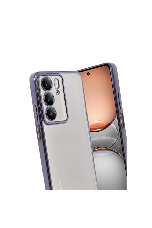 Evi̇mdeyokyok Realme C75 4G Kılıf Razer Lensli̇ Si̇li̇kon - Mor