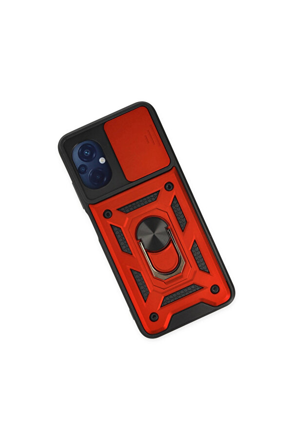 Evi̇mdeyokyok Xi̇aomi̇ Poco M5 Kılıf Pars Lens Yüzüklü Si̇li̇kon - Kırmızı