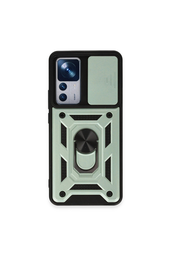 Evi̇mdeyokyok Xi̇aomi̇ Mi̇ 12T Pro Kılıf Pars Lens Yüzüklü Si̇li̇kon - Yeşi̇l