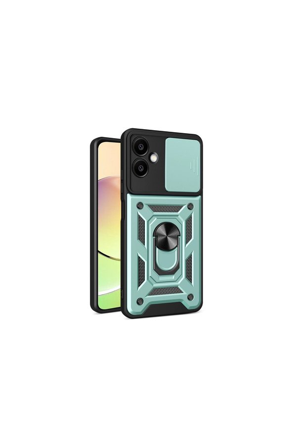 Evimdeyokyok Samsung Galaxy A06 Kılıf Pars Lens Yüzüklü Silikon - Yeşil