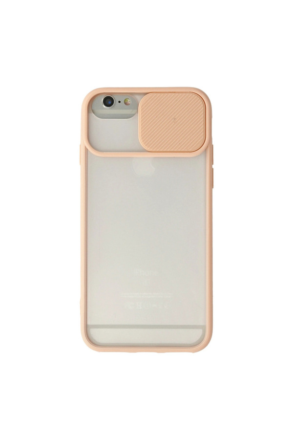 Evi̇mdeyokyok Apple İphone 6 Kılıf Palm Buzlu Kamera Sürgülü Si̇li̇kon - Pembe
