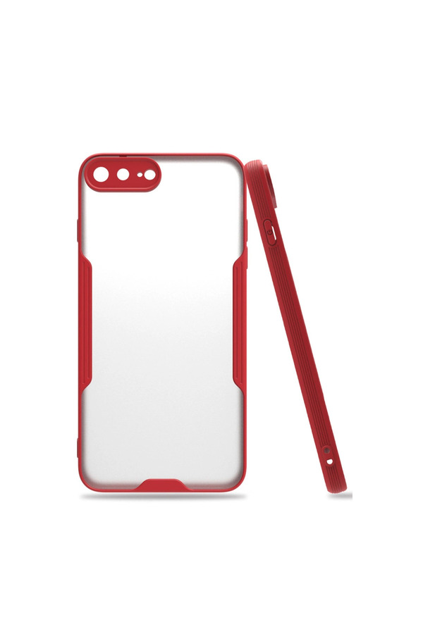 Evi̇mdeyokyok Apple İphone 7 Plus Kılıf Plati̇n Si̇li̇kon - Kırmızı