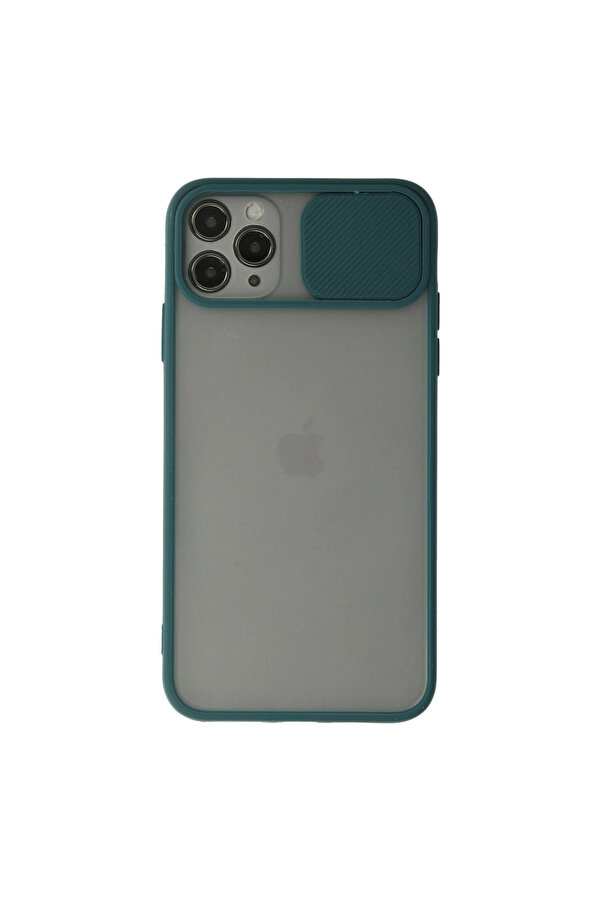 Evi̇mdeyokyok Apple İphone 11 Pro Kılıf Palm Buzlu Kamera Sürgülü Si̇li̇kon - Yeşi̇l