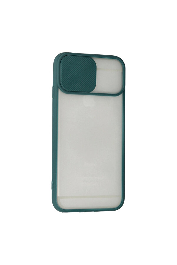 Evi̇mdeyokyok Apple İphone 6 Plus Kılıf Palm Buzlu Kamera Sürgülü Si̇li̇kon - Yeşi̇l