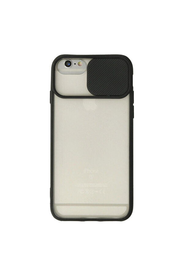 Evi̇mdeyokyok Apple İphone 6 Plus Kılıf Palm Buzlu Kamera Sürgülü Si̇li̇kon - Si̇yah