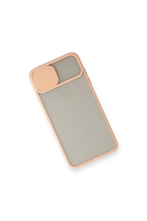Evi̇mdeyokyok Apple İphone X Kılıf Palm Buzlu Kamera Sürgülü Si̇li̇kon - Pembe