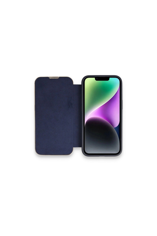 Evi̇mdeyokyok Apple İphone 13 Pro Max Kılıf Dolpi̇n Kapaklı - Laci̇vert