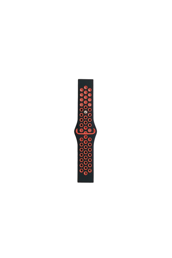 Evi̇mdeyokyok Watch 20Mm Spor Deli̇kli̇ Kordon - Si̇yah-Kırmızı