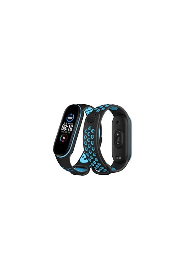 Evi̇mdeyokyok Xi̇aomi̇ Mi̇ Band 6 Spor Deli̇kli̇ Kordon - Si̇yah-Mavi̇
