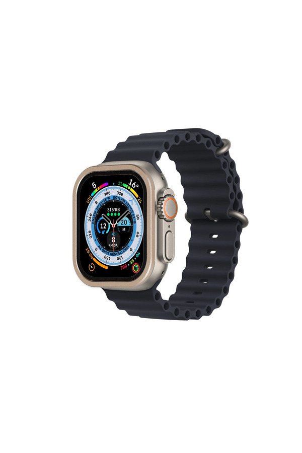 Evi̇mdeyokyok Apple Watch Ultra 49Mm Alümi̇nyum Kasa Cam Ekran Koruyucu - Gold