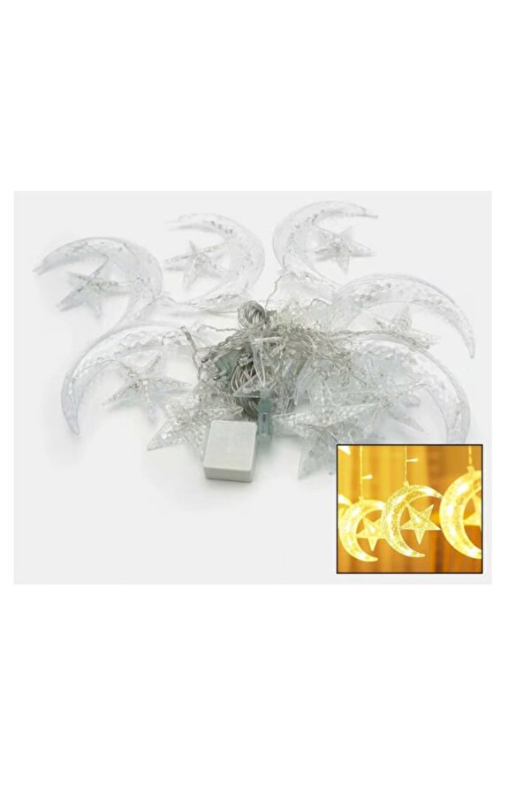 Ethab Gi̇yi̇m Hi̇lal Yıldız Led Perde Işık Balkon Pencere Ve Oda Dekorasyonu - Glst8010-6780