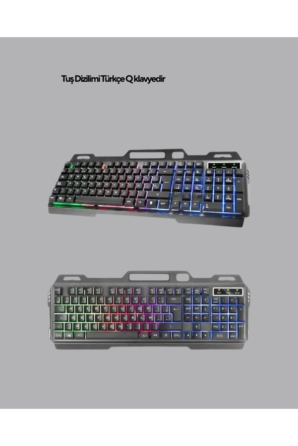 Ezere Işıklı Klavye Mouse Ve Bluetooth Kulaklık Seti Türkçe Q Usb - Karbul6372-8632