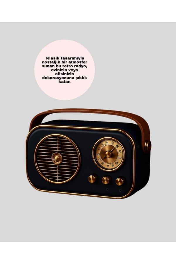 Renklime Retro Bluetooth Radyo – Nostaljik Tasarım, Tf Kart Ve Usb Destekli - Lisinya