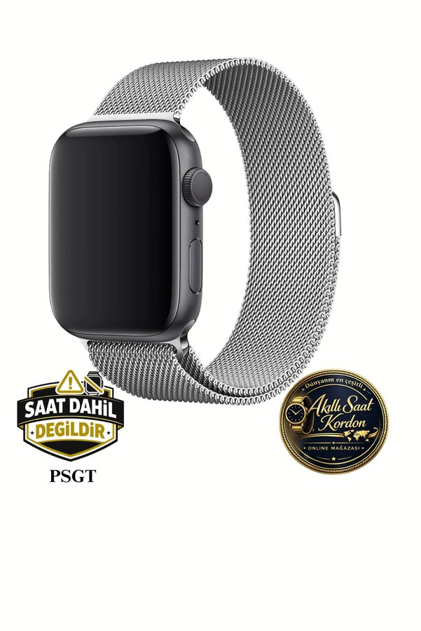 PSGT Apple Watch Uyumlu Seri 1/2/3/4/5/6/se/7/8/9 -s10-11 Kordon Paslanmaz Metal Milano