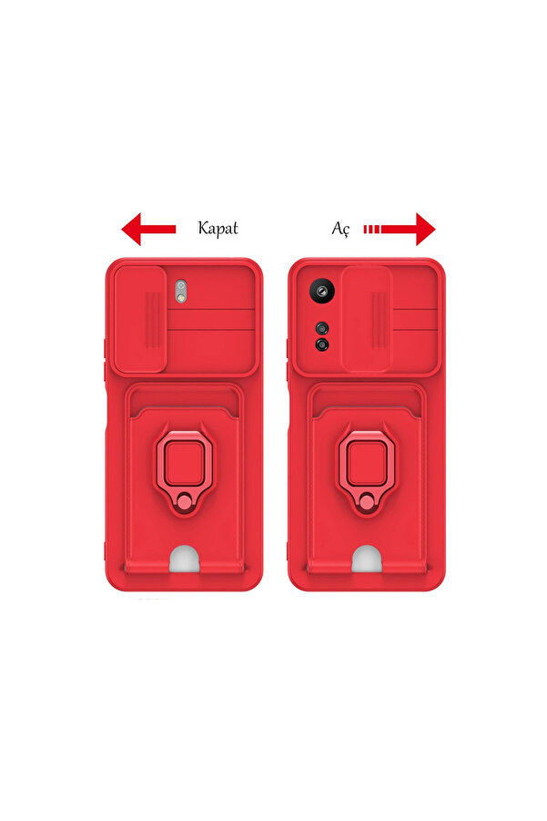 Evi̇mdeyokyok Xi̇aomi̇ Redmi̇ 13C Kılıf Zuma Kartvi̇zi̇tli̇ Yüzüklü Si̇li̇kon - Laci̇vert