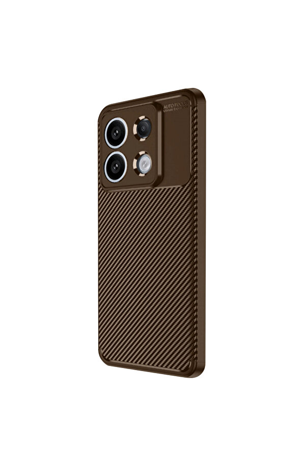 Evi̇mdeyokyok Xi̇aomi̇ Redmi̇ Note 13 Pro 4G Kılıf Auto Focus Karbon Kapak - Kahverengi̇