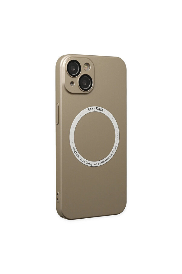 Evi̇mdeyokyok Apple İphone 14 Plus Kılıf Jack Magneti̇csafe Lens Si̇li̇kon - Gold
