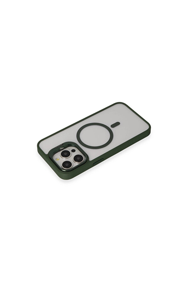 Evi̇mdeyokyok Joko Apple İphone 15 Pro Max Kılıf Roblox Lens Magsafe Standlı Kapak - Koyu Yeşi̇l