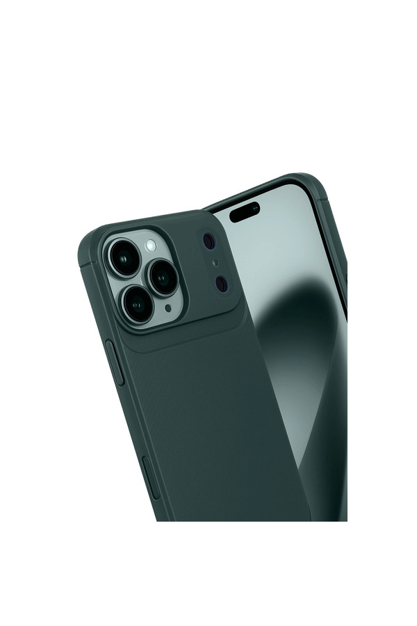 Evi̇mdeyokyok Apple İphone 17 Pro Auto Focus Karbon Kapak - Koyu Yeşi̇l